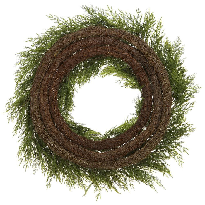 44" Deluxe Artificial Mixed Cedar Wreath -Green - YWC766-GR