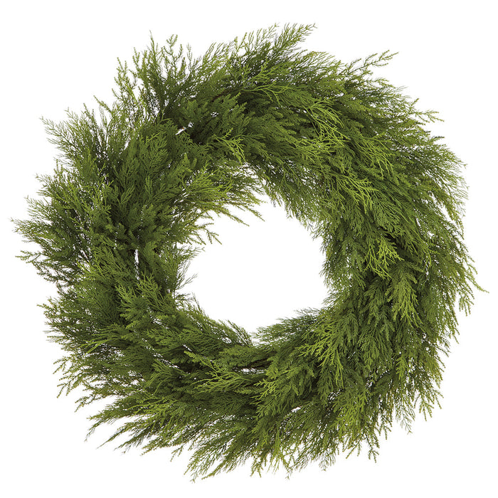 44" Deluxe Artificial Mixed Cedar Wreath -Green - YWC766-GR