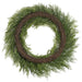 35" Glittered Artificial Deluxe Mixed Cedar Wreath -Green - YWC774-GR