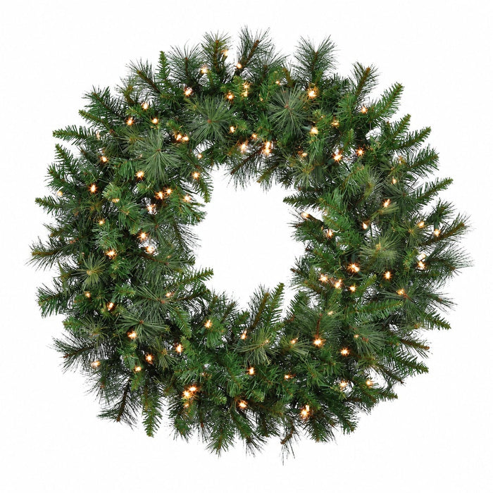 36" Artificial Canyon Pine Wreath, Pre-Lit -Green (Pack of 2) - YWC836-GR