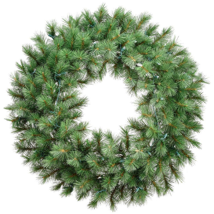 30" Artificial Evergreen Mountain Wreath, LED Pre-Lit -Green (Pack of 2) - YWE630-GR