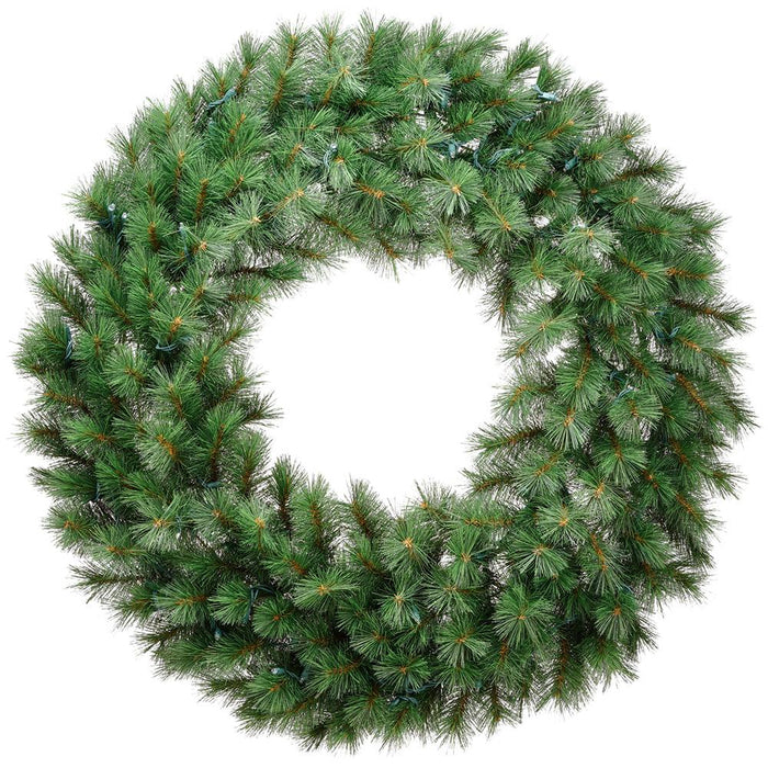 36" Artificial Evergreen Mountain Wreath, LED Pre-Lit -Green (Pack of 2) - YWE636-GR
