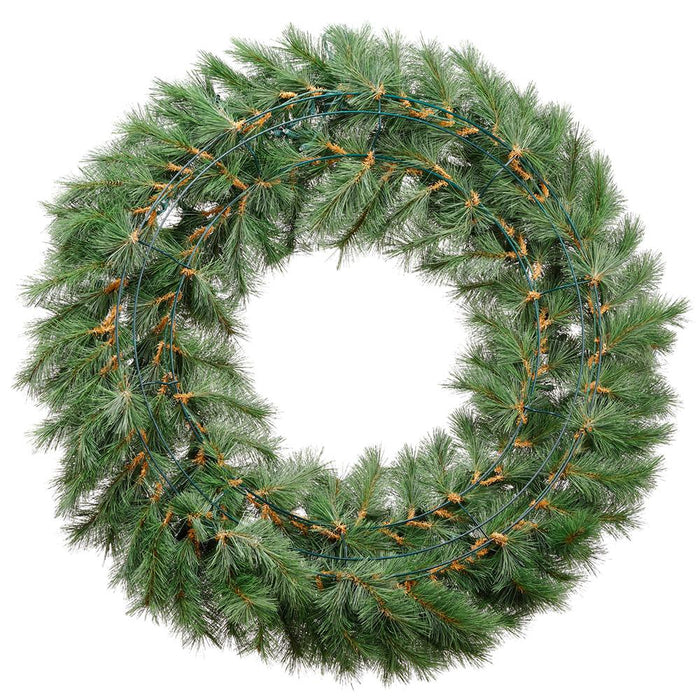 36" Artificial Evergreen Mountain Wreath, LED Pre-Lit -Green (Pack of 2) - YWE636-GR