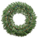 36" Artificial Evergreen Mountain Wreath, LED Pre-Lit -Green (Pack of 2) - YWE636-GR