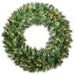 36" Artificial Evergreen Mountain Wreath, LED Pre-Lit -Green (Pack of 2) - YWE636-GR