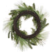 24" Artificial Long Needle Pine & Pinecone Wreath -Green (Pack of 2) - YWN141-GR