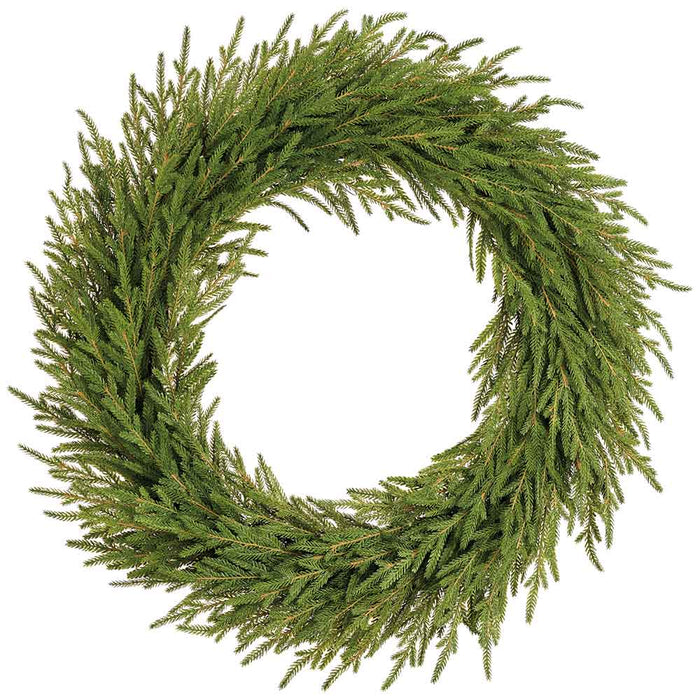 32" PE Soft-Touch Artificial Cypress Wreath -Green - YWN148-GR