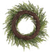 24" Artificial Juniper, Cypress & Berry Wreath -Green (Pack of 2) - YWN151-GR