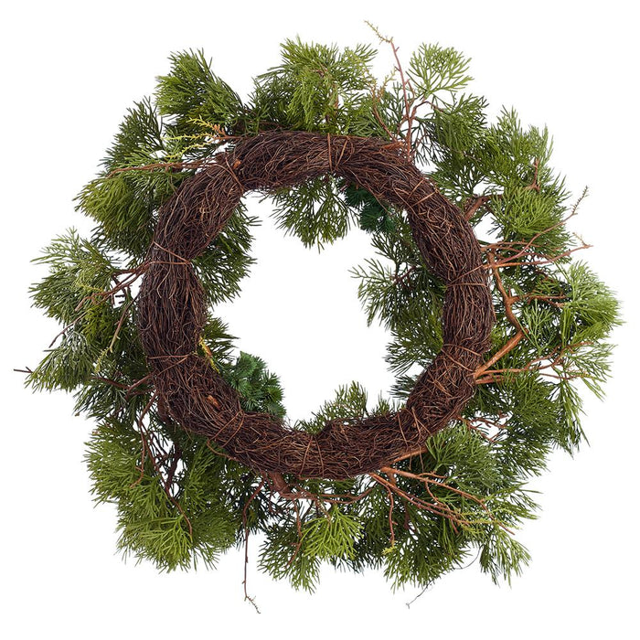 31.5" Pinecone & Pine Artificial Wreath -Green/Brown - YWN273-GR/BR