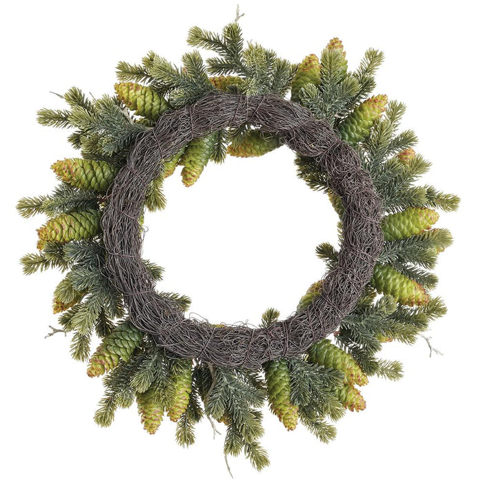20" Pine, Pinecone & Twig Artificial Wreath -Green (Pack of 2) - YWN310-GR