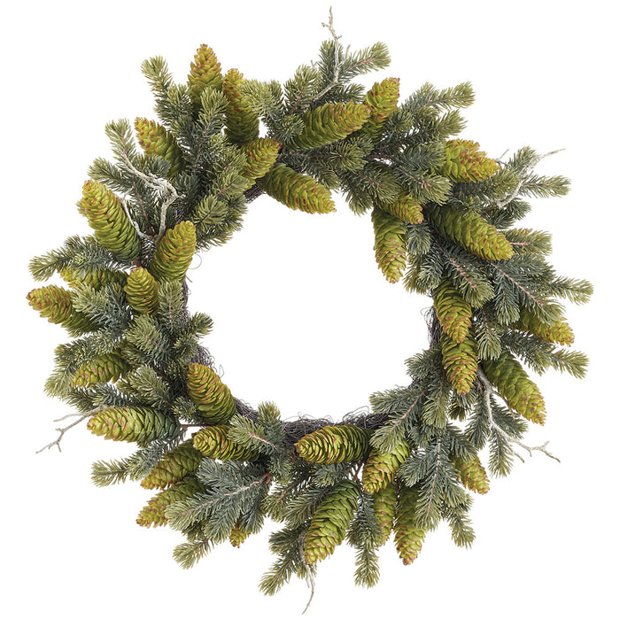 20" Pine, Pinecone & Twig Artificial Wreath -Green (Pack of 2) - YWN310-GR