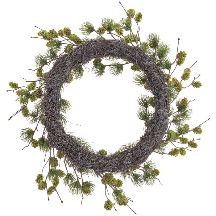 20" Pine & Pinecone Artificial Wreath -Green (Pack of 2) - YWN352-GR