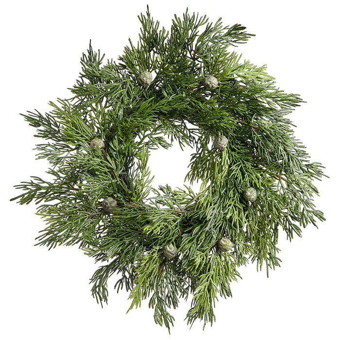 14" Juniper Artificial Wreath -Green (Pack of 2) - YWN429-GR