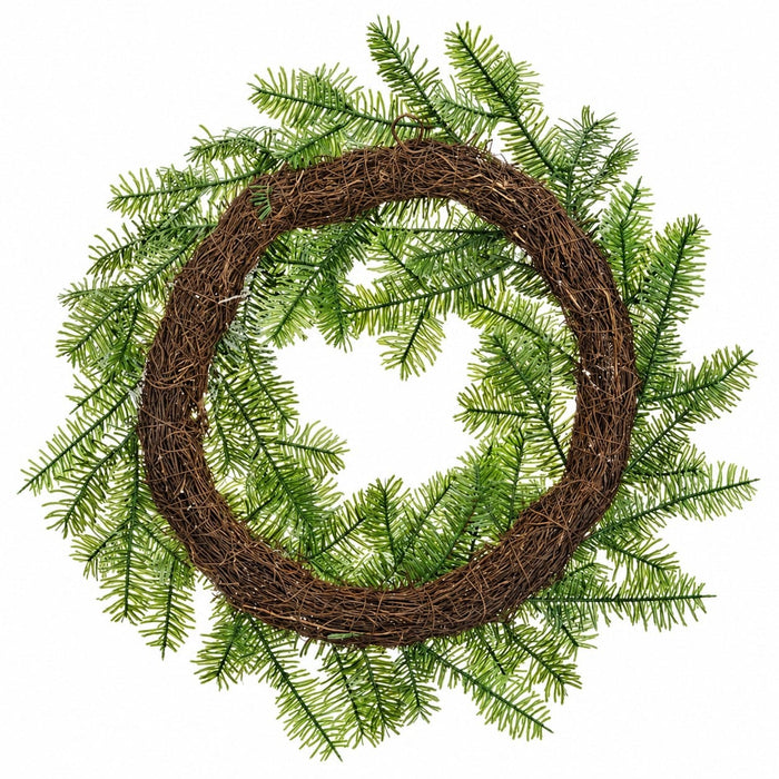25" Iced Artificial Norway Spruce Wreath -Green/White - YWN444-GR/WH