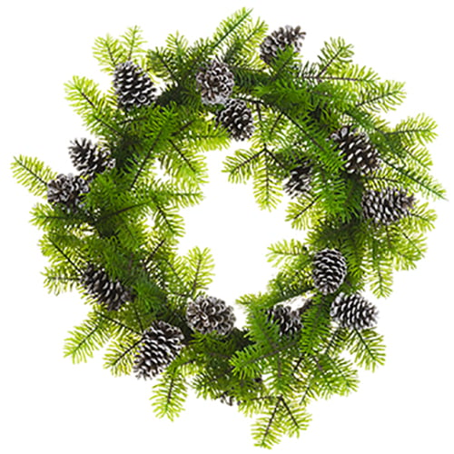 30" Artificial Norway Spruce & Pinecone Hanging Wreath -Green/Brown - YWN453-GR/BR