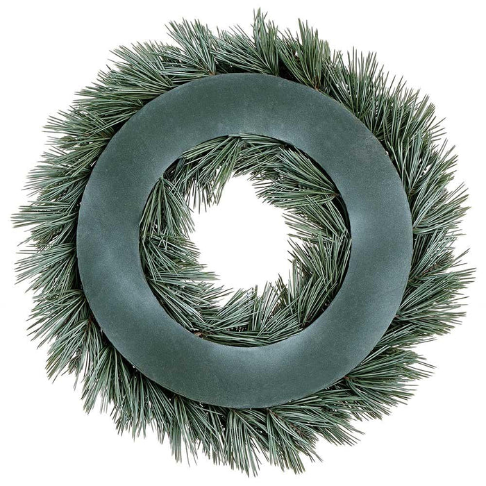 22" Artificial Needle Pine Wreath -Green/Gray (Pack of 2) - YWN605-GR/GY