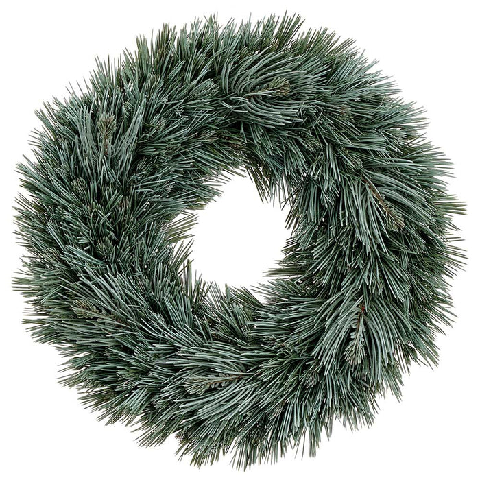 22" Artificial Needle Pine Wreath -Green/Gray (Pack of 2) - YWN605-GR/GY