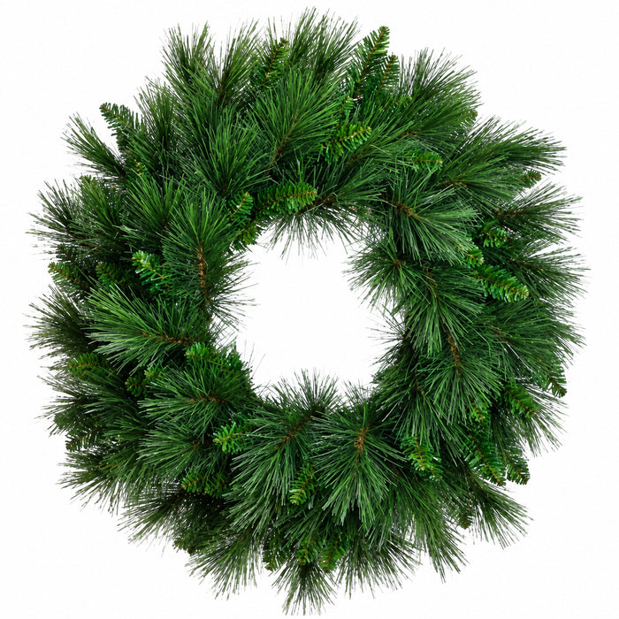 30" Artificial Long Needle Pine Wreath -Green (Pack of 4) - YWN630-GR