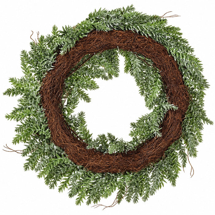 22" Artificial Pinecone & Pine Wreath -Green/Gray (Pack of 2) - YWP027-GR/GY