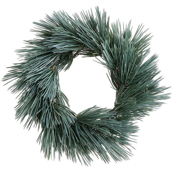 9" Needle Pine Artificial Wreath -Gray/Green (Pack of 12) - YWP029-GY/GR