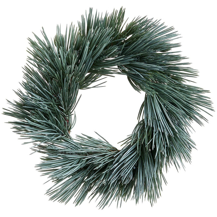 9" Needle Pine Artificial Wreath -Gray/Green (Pack of 12) - YWP029-GY/GR
