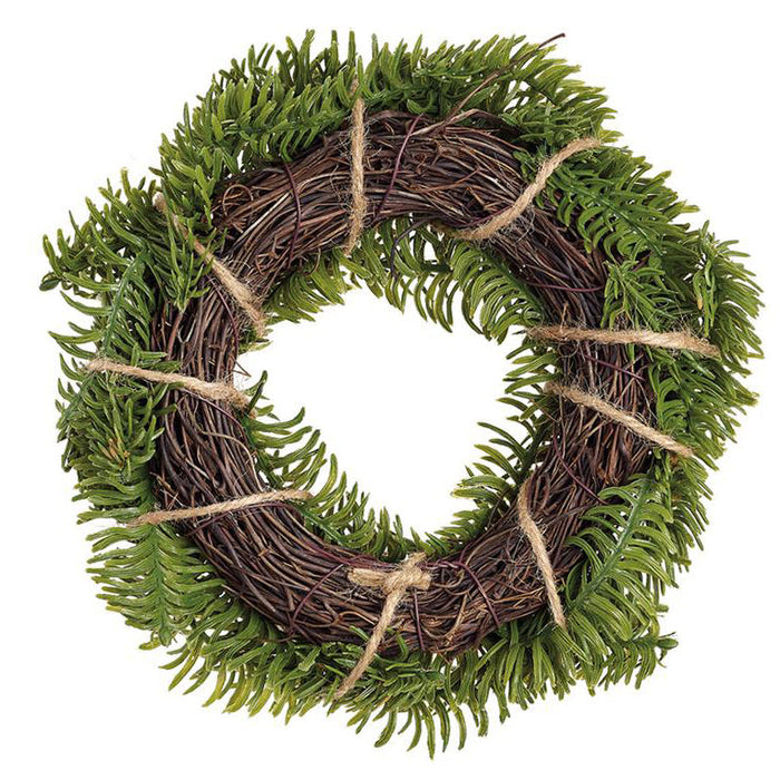 8" Artificial Pine & Pinecone Wreath -Green/Brown (Pack of 6) - YWP135-GR/BR