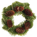8" Artificial Pine & Pinecone Wreath -Green/Brown (Pack of 6) - YWP135-GR/BR