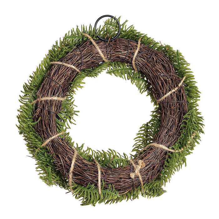 12" Artificial Pine & Pinecone Wreath -Green/Brown (Pack of 4) - YWP136-GR/BR