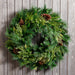 30" Artificial Pinecone, Berry, Cedar & Pine Hanging Wreath -Green/Brown - YWP144-GR/BR