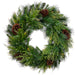 30" Artificial Pinecone, Berry, Cedar & Pine Hanging Wreath -Green/Brown - YWP144-GR/BR