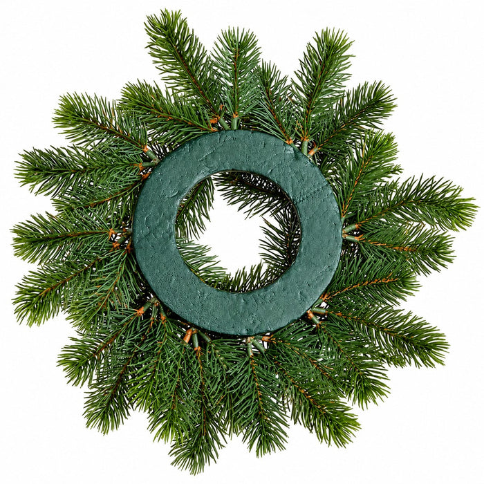12" Artificial Pine Wreath -Green (Pack of 4) - YWP266-GR