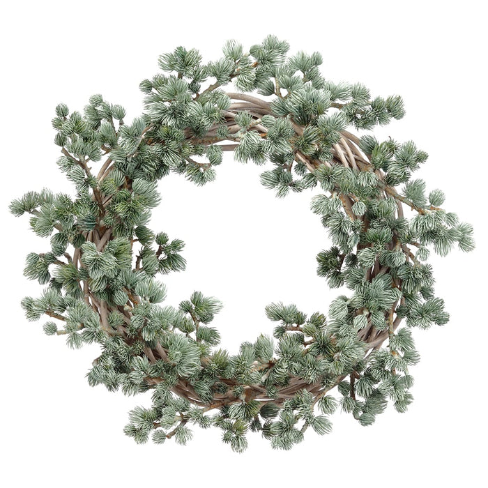 26" Artificial Ming Pine Wreath -Green/Gray - YWP296-GR/GY