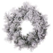 30" Flocked Pine Artificial Wreath, LED Pre-Lit (Multi-Mode) -Green/Snow (Pack of 2) - YWP422-GR/SN