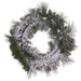 30" Flocked Pine Artificial Wreath, LED Pre-Lit (Multi-Mode) -Green/Snow (Pack of 2) - YWP422-GR/SN