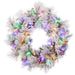 30" Flocked Pine Artificial Wreath, LED Pre-Lit (Multi-Mode) -Green/Snow (Pack of 2) - YWP422-GR/SN