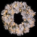 36" Flocked Pine Artificial Wreath, LED Pre-Lit (Multi-Mode) -Green/Snow - YWP423-GR/SN