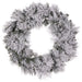 36" Flocked Pine Artificial Wreath, LED Pre-Lit (Multi-Mode) -Green/Snow - YWP423-GR/SN