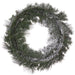 36" Flocked Pine Artificial Wreath, LED Pre-Lit (Multi-Mode) -Green/Snow - YWP423-GR/SN