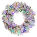 36" Flocked Pine Artificial Wreath, LED Pre-Lit (Multi-Mode) -Green/Snow - YWP423-GR/SN