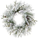 30" Flocked Artificial Pine & Pinecone Wreath -White (Pack of 4) - YWP550-WH/GR