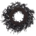 20" Flocked Artificial Halloween Pine Wreath -Black - YWP628-BK