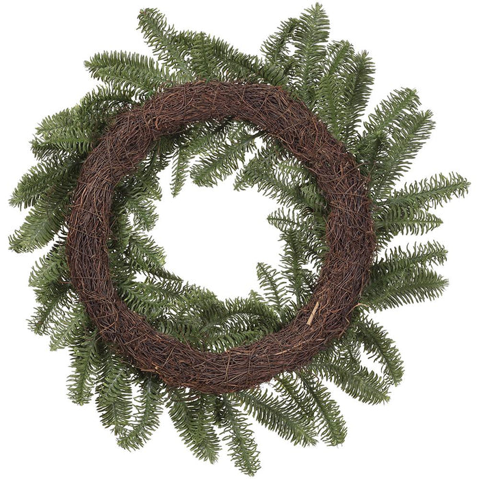 24" PE Soft-Touch Mixed Pine Artificial Wreath -Green (Pack of 2) - YWP763-GR