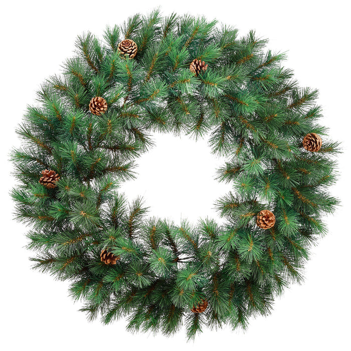 30" Artificial Royal Oregon Pine & Pinecone Wreath -Green (Pack of 2) - YWR130-GR