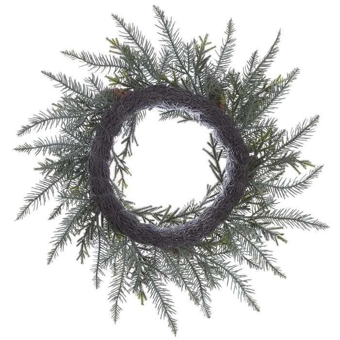 22" Flocked Pinecone & Mixed Pine Artificial Wreath -Green/Brown (Pack of 2) - YWS385-GR/BR