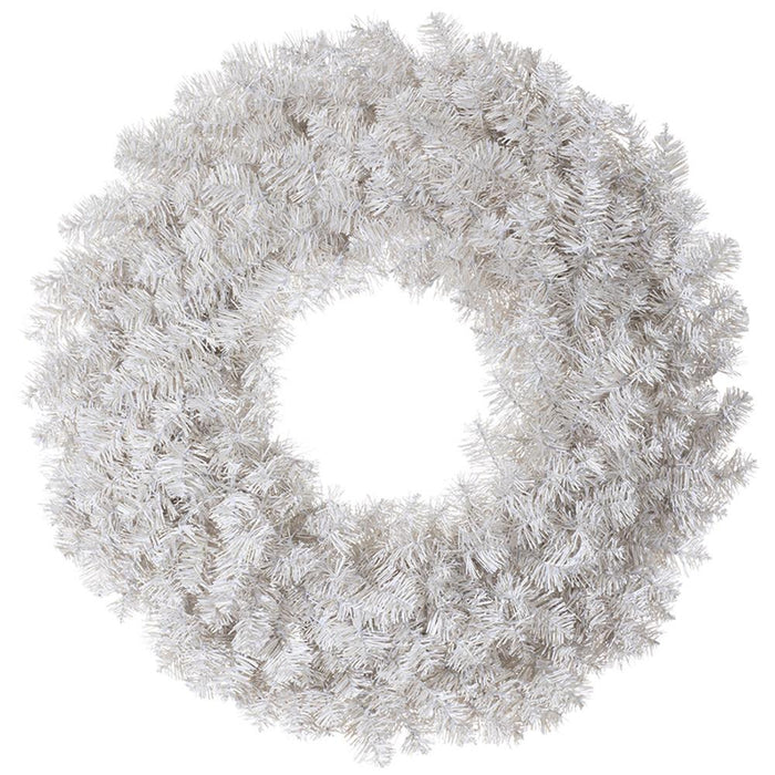 30" Artificial White Noble Wreath, Micro LED Pre-Lit -White (Pack of 2) - YWW230-WH