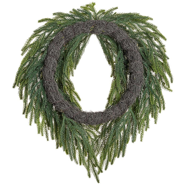24" Soft-Touch Artificial Willow Pine Wreath -Green (Pack of 2) - YWW432-GR