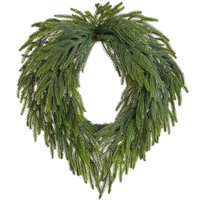 24" Soft-Touch Artificial Willow Pine Wreath -Green (Pack of 2) - YWW432-GR