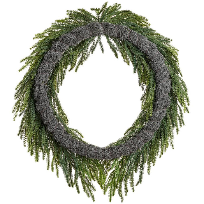 30" Soft-Touch Artificial Willow Pine Wreath -Green (Pack of 2) - YWW433-GR