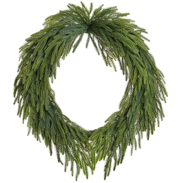 30" Soft-Touch Artificial Willow Pine Wreath -Green (Pack of 2) - YWW433-GR