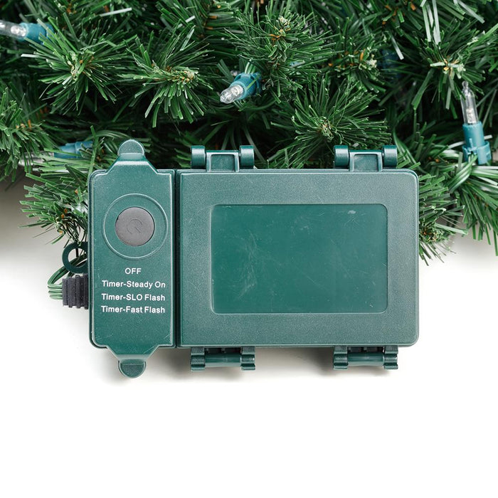 24" Windsor Pine Artificial Wreath, Battery LED Pre-Lit -Green (Pack of 4) - YWW802-GR